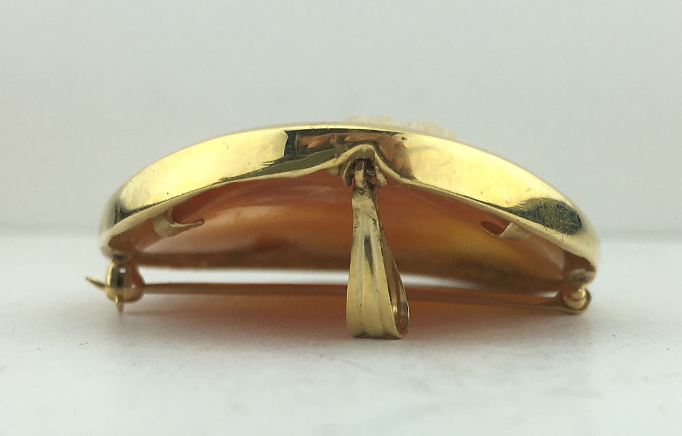Thumbnail: 14K Yellow Gold, Large Cameo Brooch & Pendant