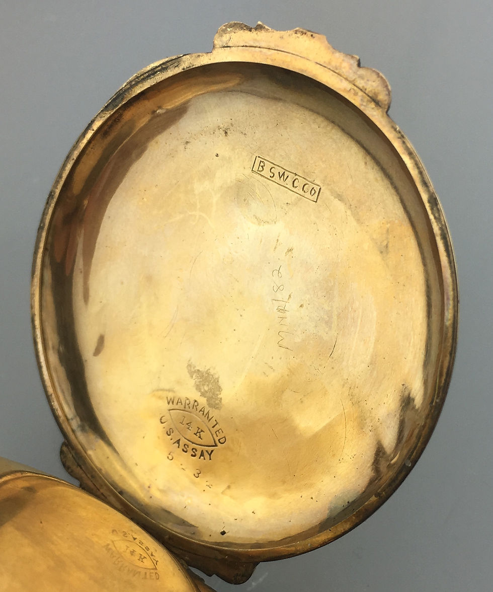 Thumbnail: Waltham Watch Co. 14K Gold 4-Color Pocket Watch 1879-1899