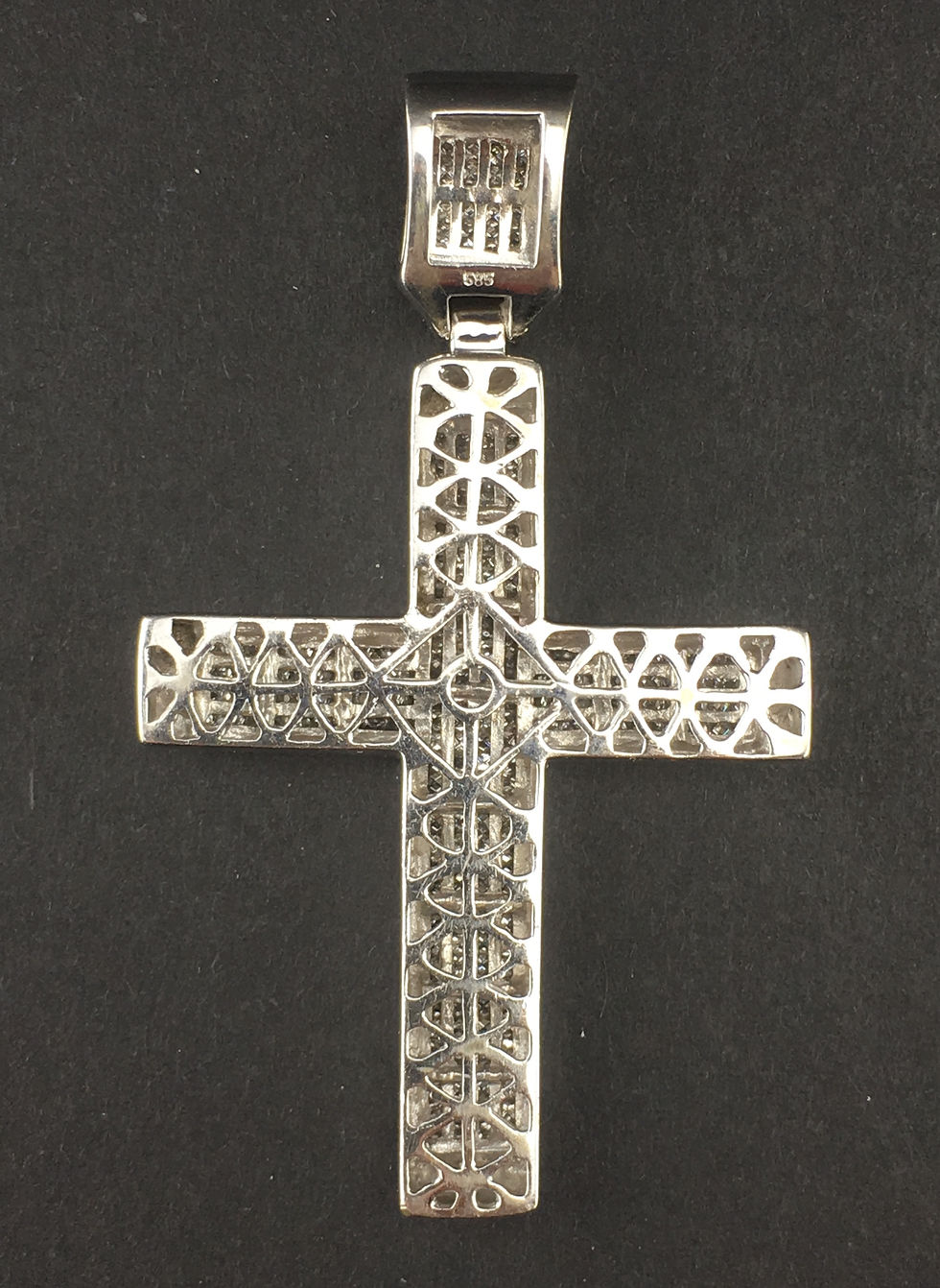 Thumbnail: 14K White Gold Cross Pendant with Diamonds