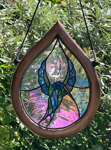 Stained Glass Teardrop Hummingbird