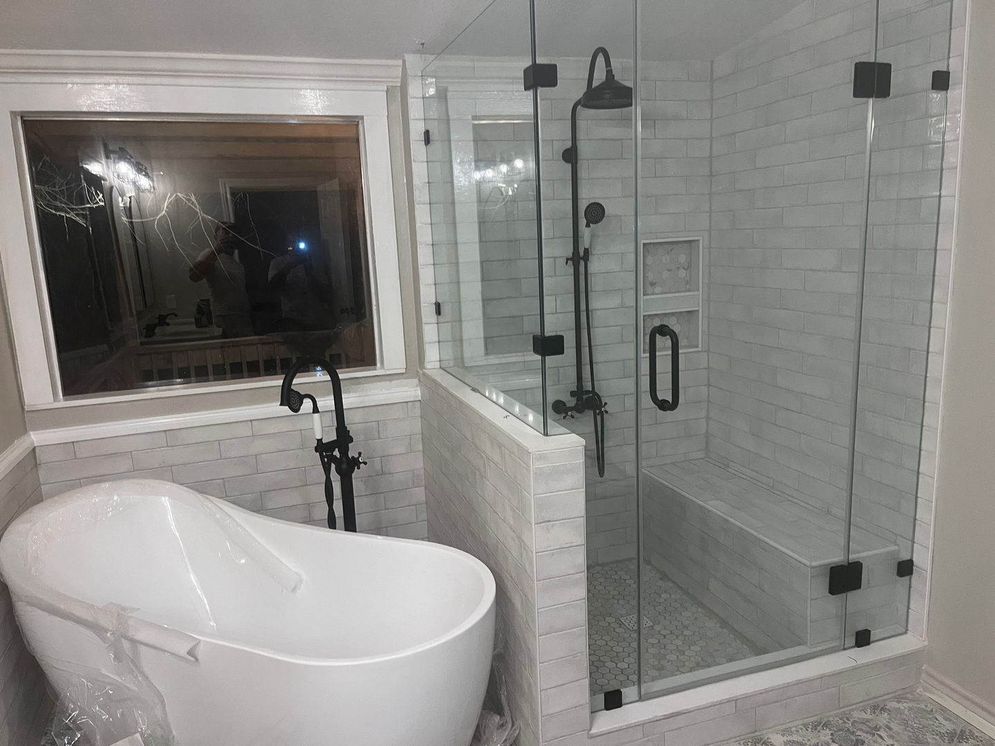 finished product of complete bathroom remodel.