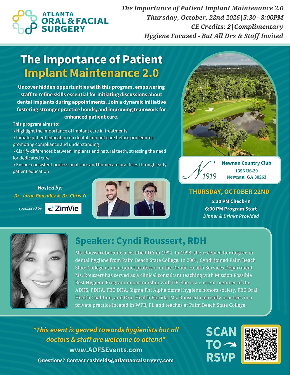 The Importance of Patient Implant Maintenance 2.0 - Newnan & Fayetteville