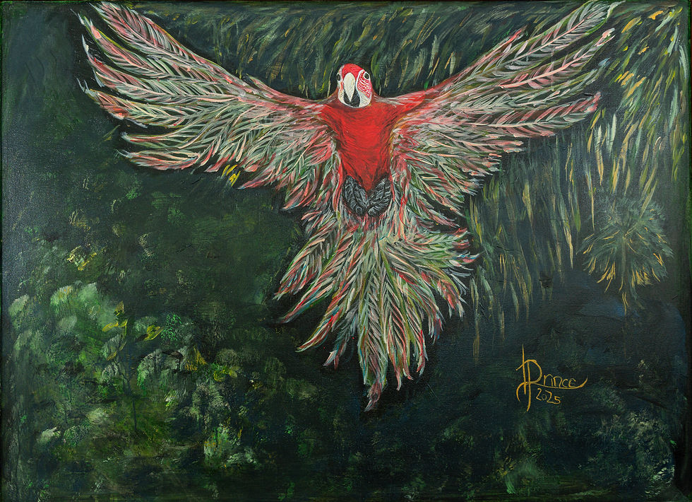 a painting of Kila the Macaw