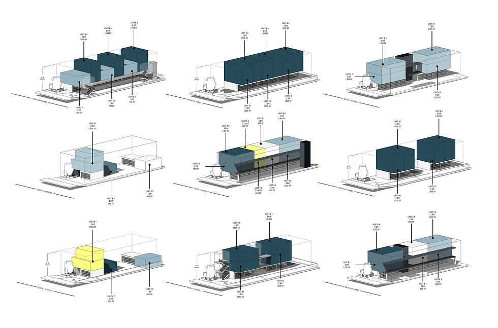 Product type massing studies.