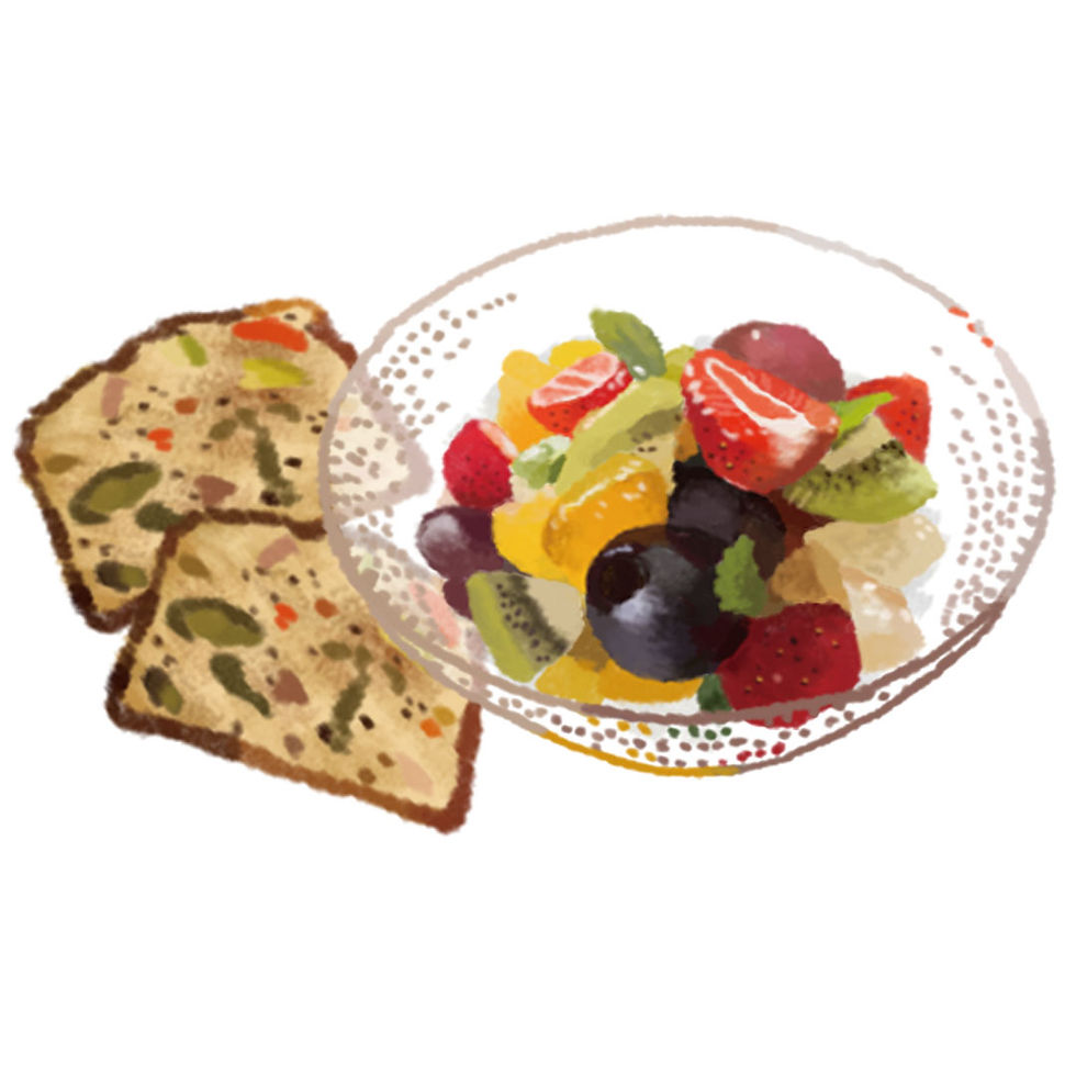 Fruit salad $ Cake sale