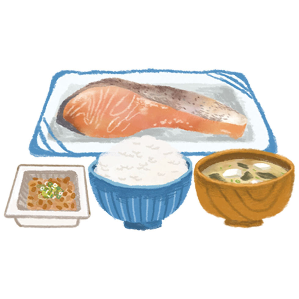 Grilled salmon set