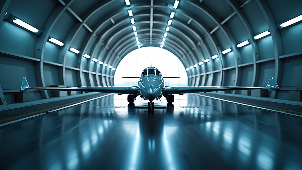 Close-up view of a high-tech wind tunnel used for supersonic flow analysis
