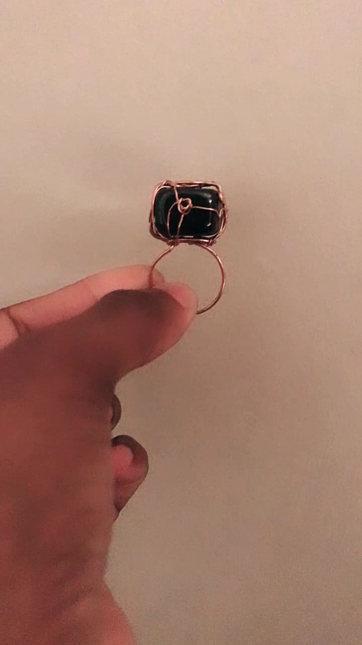 Thumbnail: Copper Wrapped Gemstone Ring