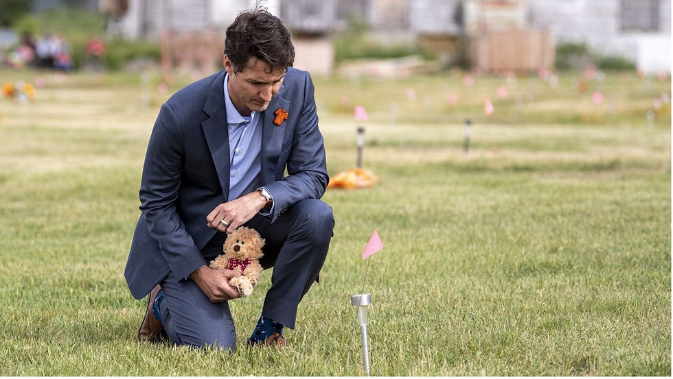 A Canadian prime minister put his thumb on the scale of justice in the "mass graves" affair with no evidence?