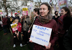 Stop spreading Islamophobia protestor