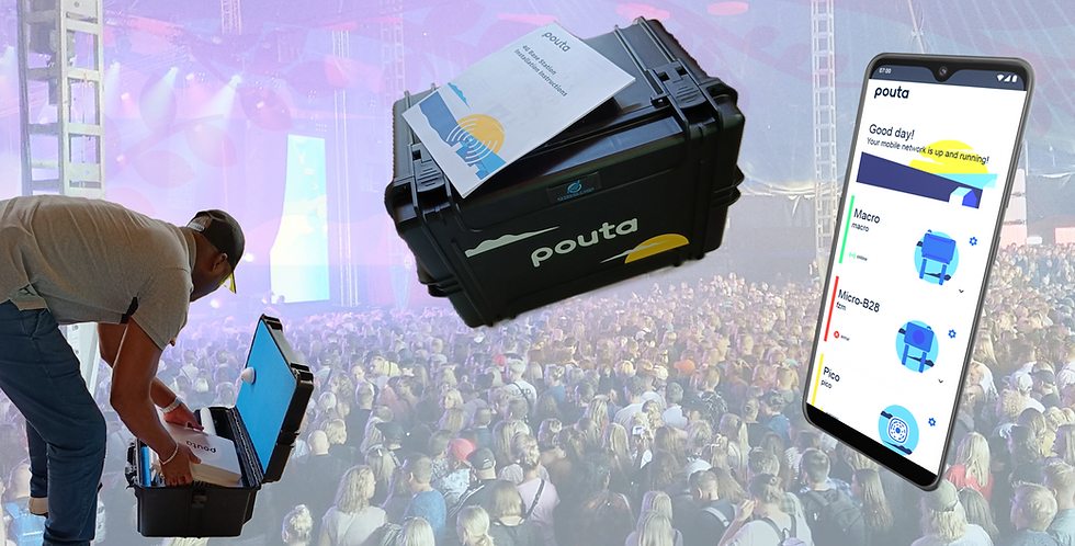 Poutanet simple 4G/5G network-in-a-box with Sunshine management