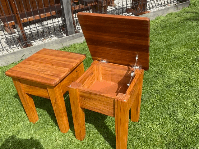 Recycled Rimu Side Table with Lift up lid and Storage cavity. 380x380 470H $325. Other sizes and species, Price on Application.