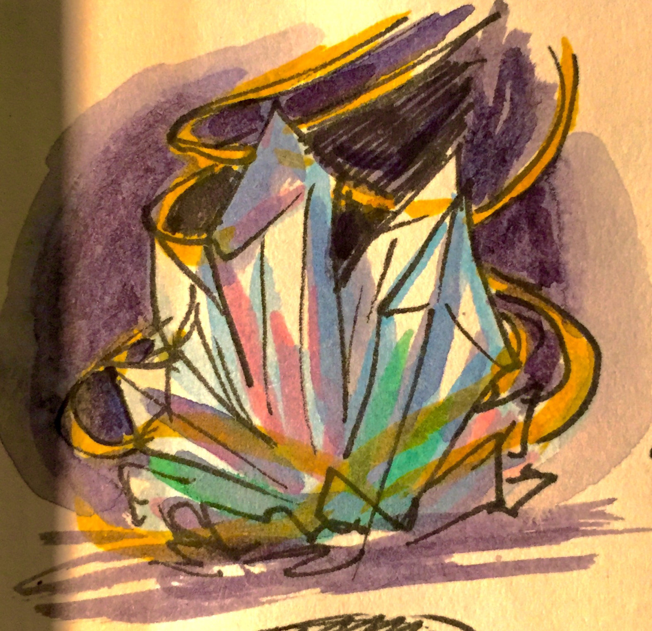 Yellow Ribbon and Crystals
