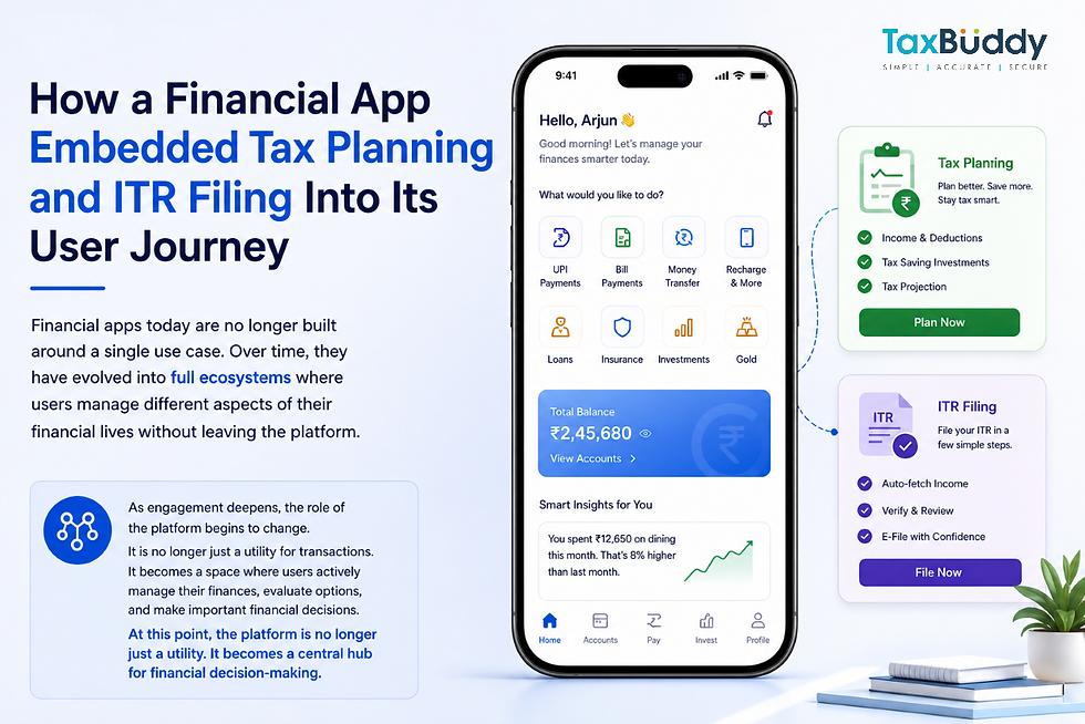 How a Financial App Embedded Tax Planning and ITR Filing Into Its User Journey