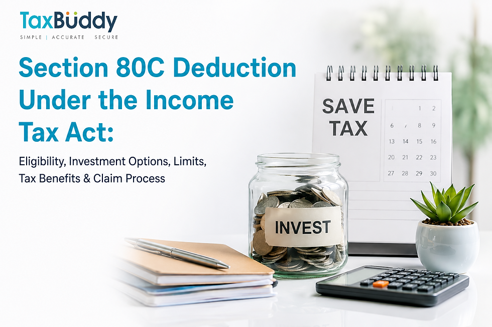 Section 80C Deduction Under the Income Tax Act: Eligibility, Investment Options, Limits, Tax Benefits & Claim Process