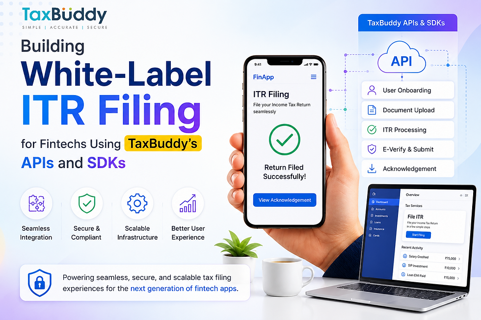 Building White‑Label ITR Filing for Fintechs Using TaxBuddy’s APIs and SDKs