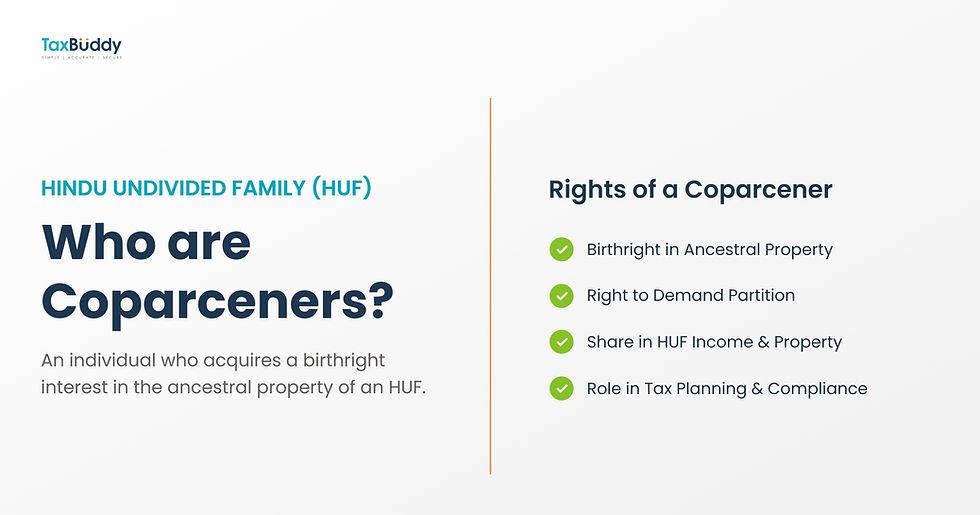 Who Are Coparceners in an HUF and What Rights They Have