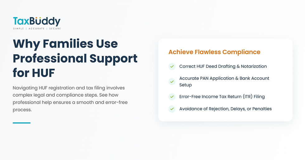 Why Families Use Professional Support for HUF Registration and Filing
