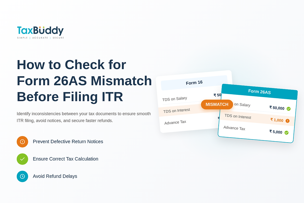 How to Check for Form 26AS Mismatch Before Filing ITR