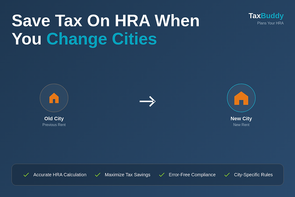 Save Tax If You Changed Cities – TaxBuddy Plans Your HRA