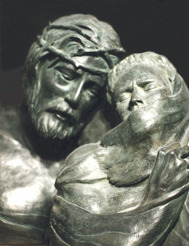 Jesus and the Homeless Woman by Scott Johnson