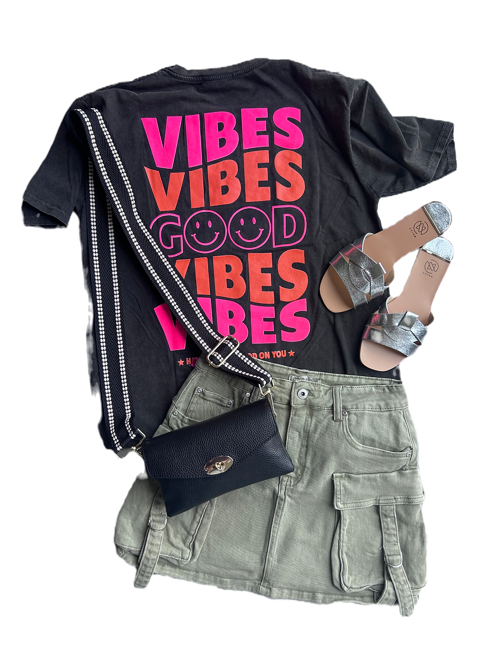 Thumbnail: Good Vibes T-shirt zwart