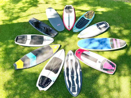 wakesurf boards overhead view