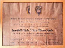 Diplomas de CS. CIM. SIXTO MARMOL CUETO