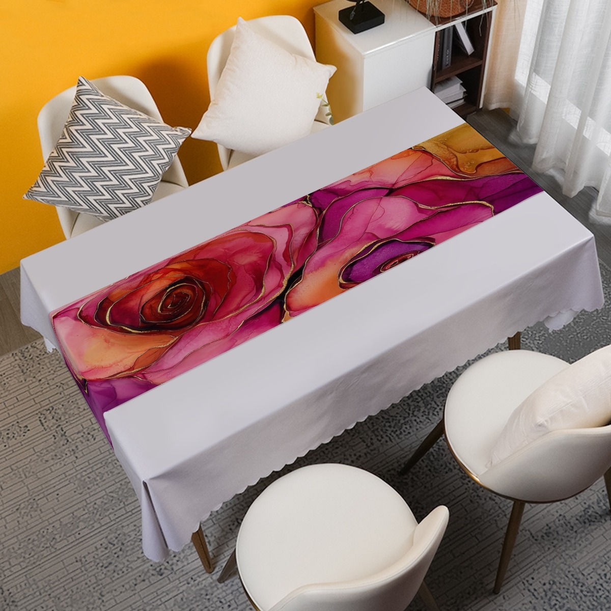 Magenta Roses Table Runner | Rectangle
