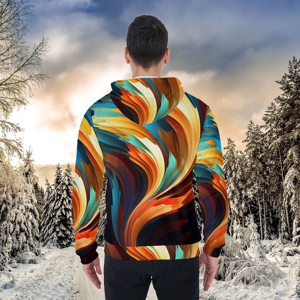 Thumbnail: Sharp Splash Color Print Zip Up Hoodie