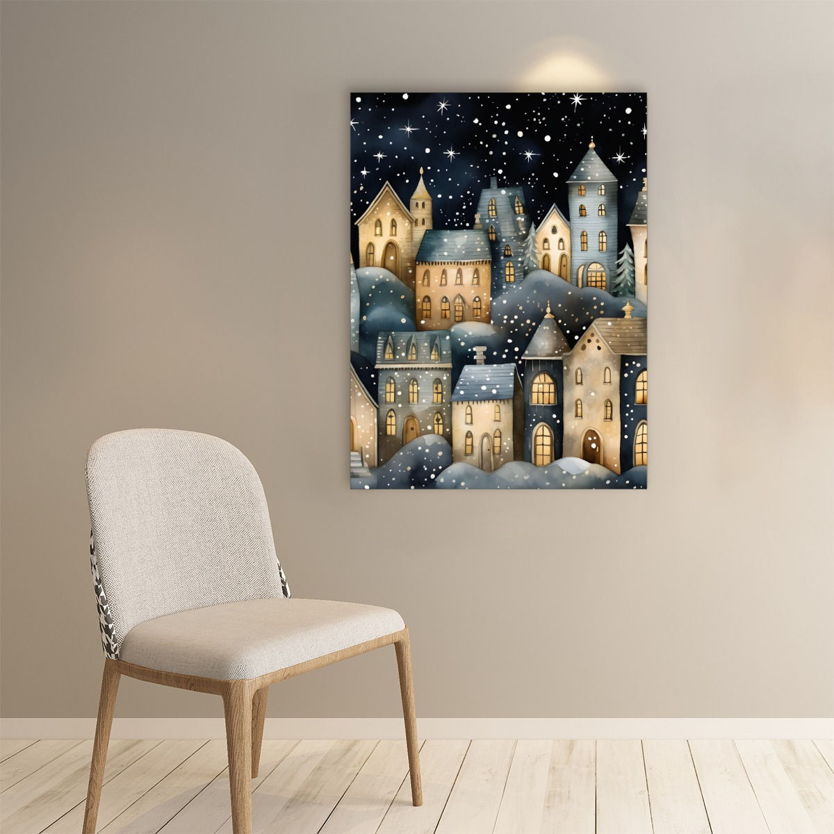 Midnight in Winter Town Poster (Over Size)