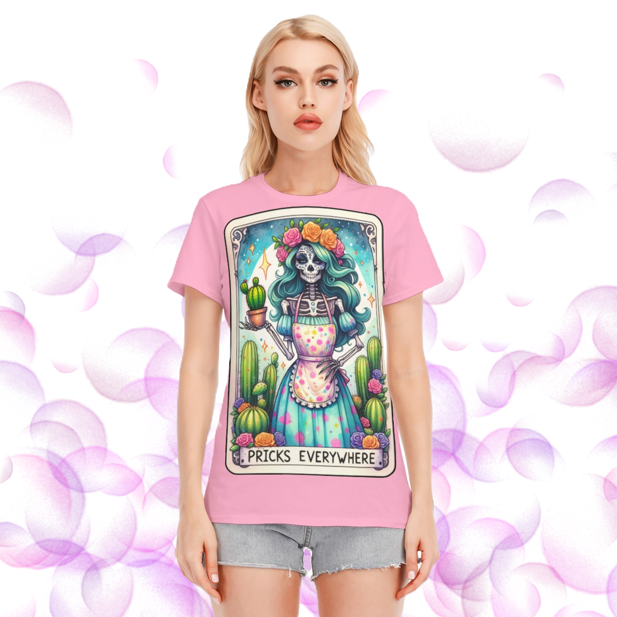 Pricks Everywhere Tarot Women's Basic Cotton T-Shirt