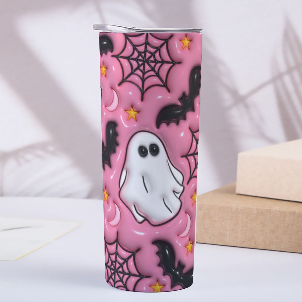 Ghosts and Webs Skinny Tumbler Stainless Steel