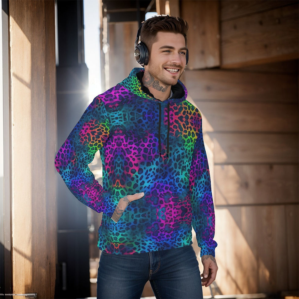 Thumbnail: Rainbow Leopard Men's Classic Hoodie