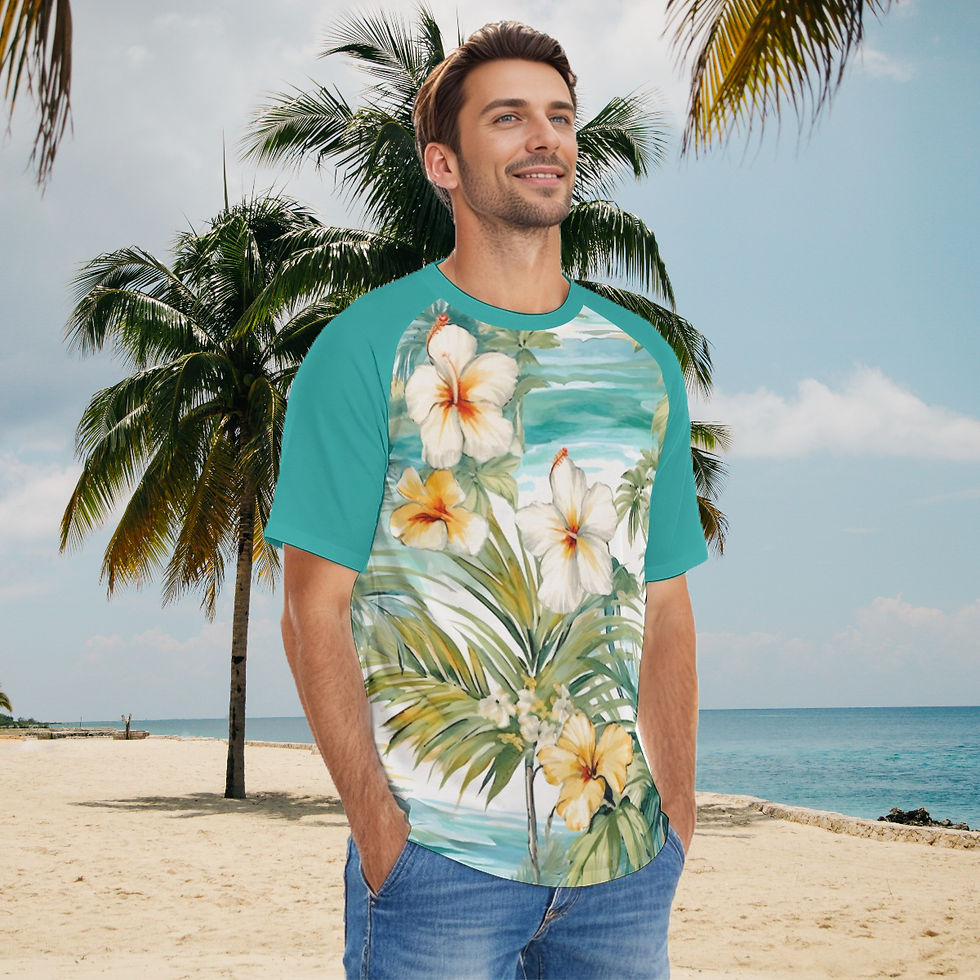 Tropical Floral Hawaiian Printed T-Shirt