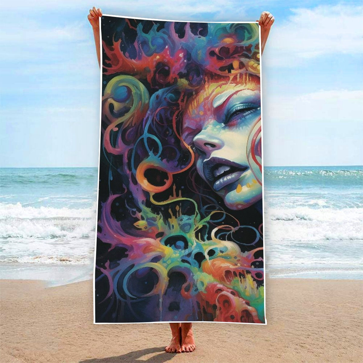 Mermaid Face Beach Towel