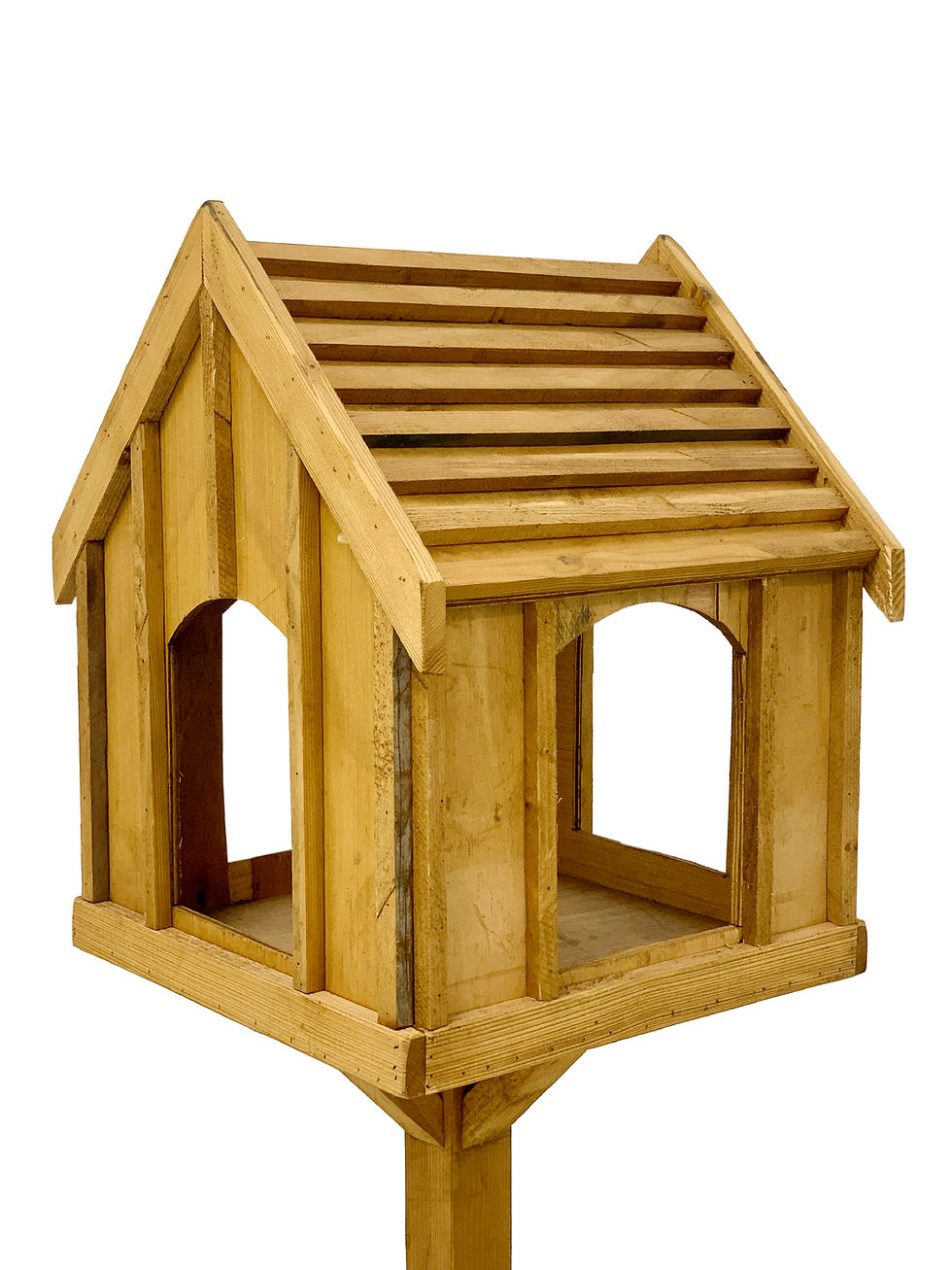 Thumbnail: Wooden Bird House with Feeding Station