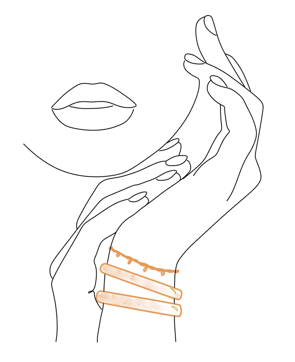 Illustration minimaliste d’une femme portant un bracelet