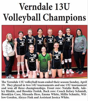 Verndale 13U Volleyball Champions