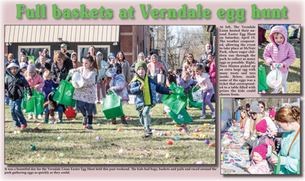 Full baskets at Verndale egg hunt