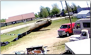 Crash into Motley building after pursuit