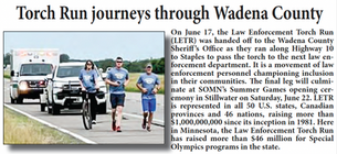 Torch Run journeys through Wadena County