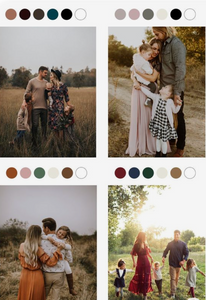 Vancouver BC Family Photographer: Style Guide - What to Wear for Fall Family Photos. Earth-toned outfits in brown, cream, and beige.