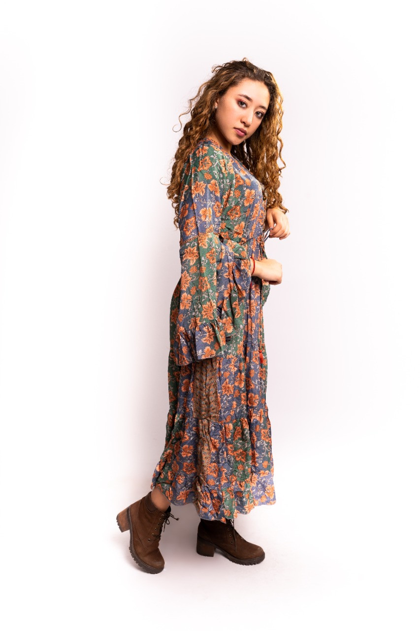 Miniatura: VESTIDO LARGO TIPO BOHO CHIC 3435