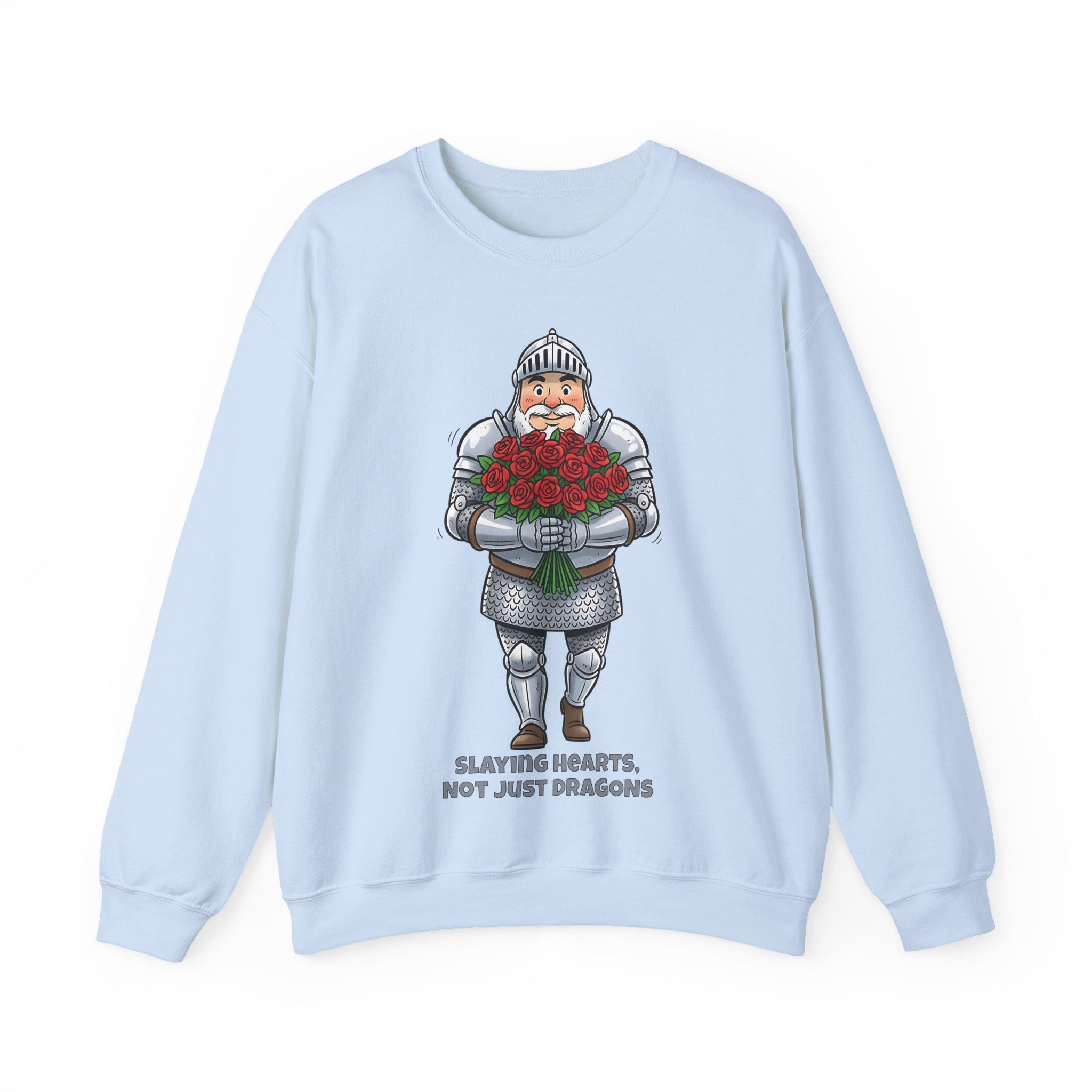 Knight Romantic Roses Sweatshirt — "Slaying Hearts, Not Just Dragons"