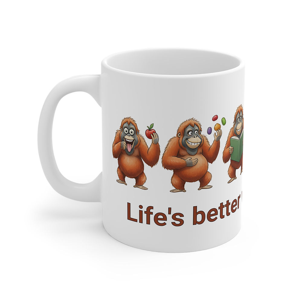 Thumbnail: Life's Better with Orangutans Mug | Cute Cartoon Orangutan Characters