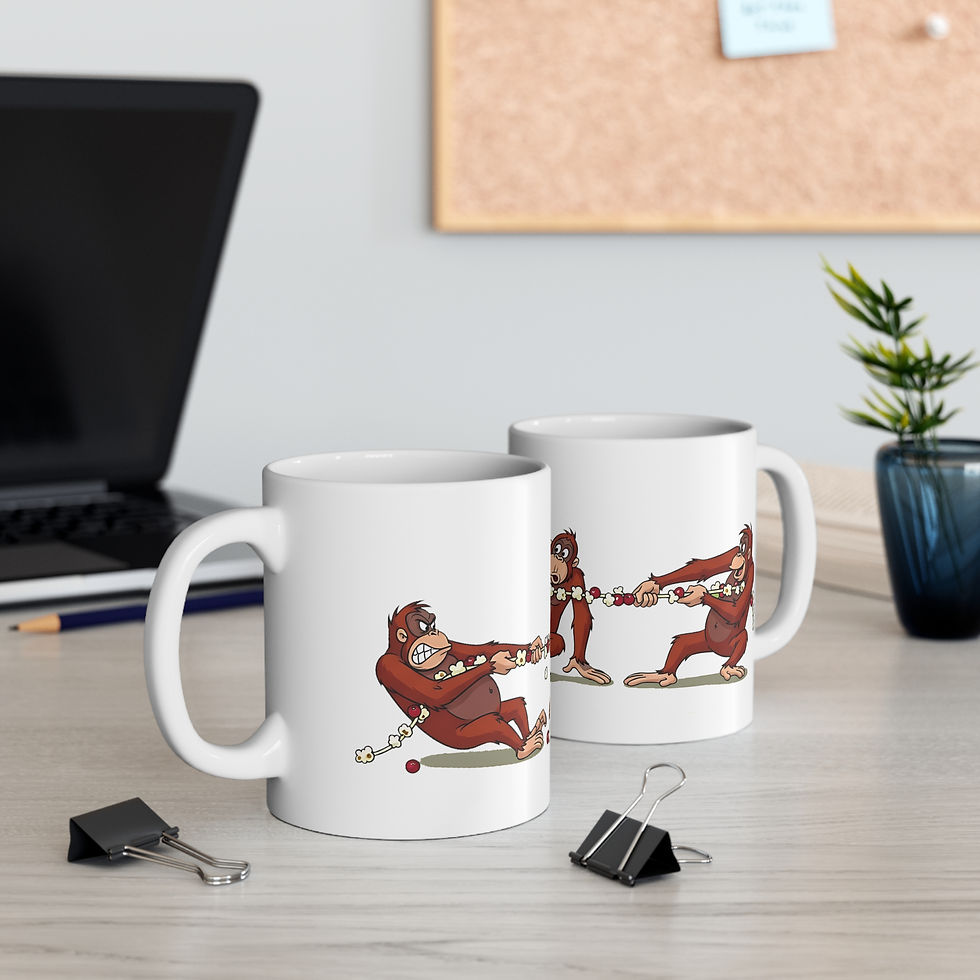 Thumbnail: Orangutan Tug of War Mug | Funny Cartoon Orangutan Illustration
