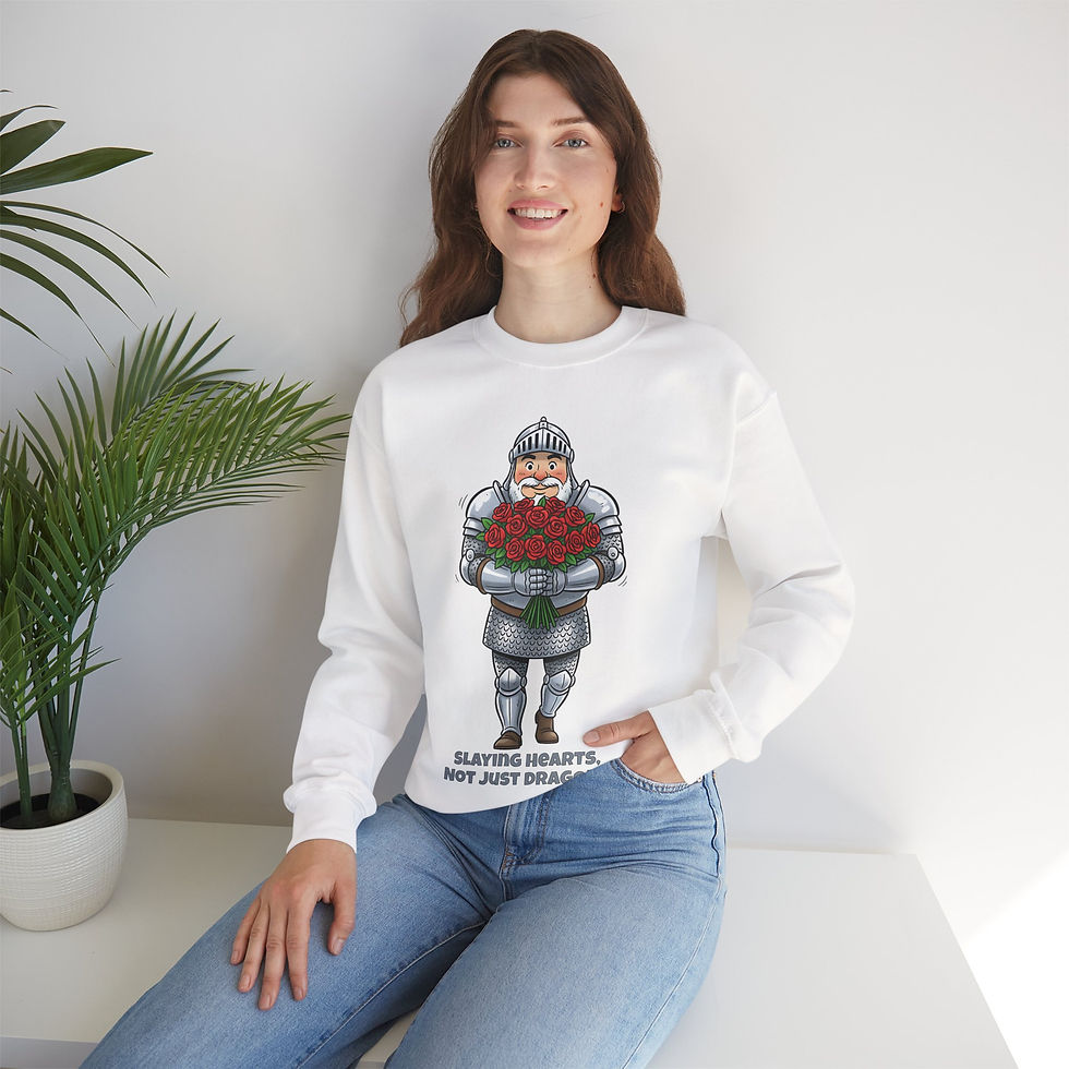 Thumbnail: Knight Romantic Roses Sweatshirt — "Slaying Hearts, Not Just Dragons"