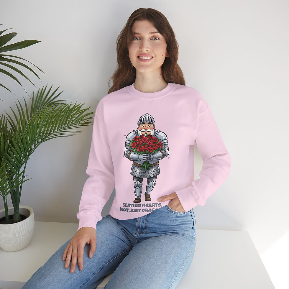Thumbnail: Knight Romantic Roses Sweatshirt — "Slaying Hearts, Not Just Dragons"