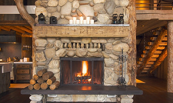 Rustic Stone Fireplace
